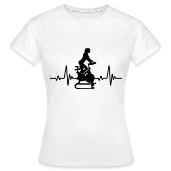 Herzfrequenz Indoor Cycling - Frauen T-Shirt - Weiß - Vorne - AI Model Female 172 dark (172cm)