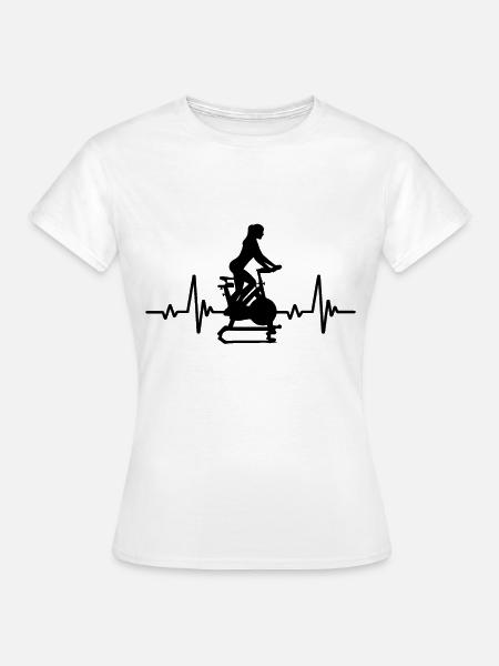 Herzfrequenz Indoor Cycling - Frauen T-Shirt - Weiß