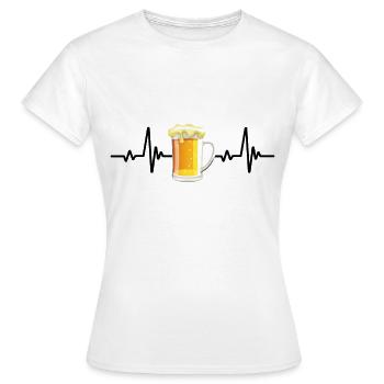 Bier Herzschlag Geschenk - Frauen T-Shirt - Weiß - Vorne - AI Model Female 172 dark (172cm)