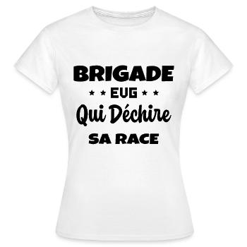 Brigade Evg Cadeau Homme Evg Humour Drôle - T-shirt Femme - blanc - Devant - AI Model Female 172 dark (172cm)