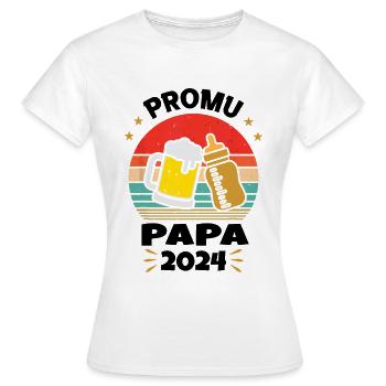 Promoted to Future Dad 2024 - Women's T-Shirt - white - Front - AI Model Female 172 dark (172cm)