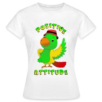 Positive attitude perroquet - T-shirt Femme - blanc - Devant - AI Model Female 172 dark (172cm)