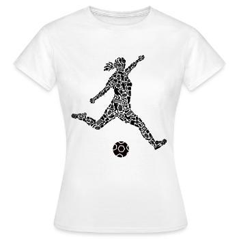 Fußballspielerin Symbole Fußball Fußballerin - Frauen T-Shirt - Weiß - Vorne - AI Model Female 172 dark (172cm)