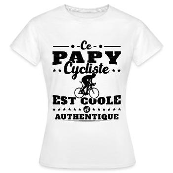 Ce papy cycliste est coole et authentique - T-shirt Femme - blanc - Devant - AI Model Female 172 dark (172cm)