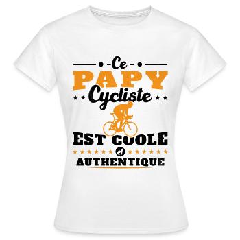 Ce papy cycliste est coole et authentique - T-shirt Femme - blanc - Devant - AI Model Female 172 dark (172cm)