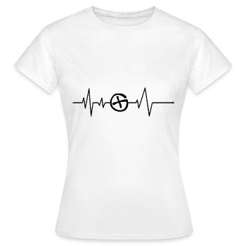 Géocaching Heartbeat Ekg Pulse Geocacher Geocache - T-shirt Femme - blanc - Devant - AI Model Female 172 dark (172cm)