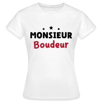 monsieur boudeur - T-shirt Femme - blanc - Devant - AI Model Female 172 dark (172cm)