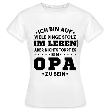 ich bin stolz wie ein Opa - Frauen T-Shirt - Weiß - Vorne - AI Model Female 172 dark (172cm)