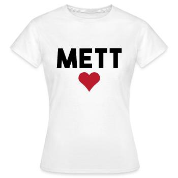 Mett Fleischher Amoureux du Mettigel et de la viande - T-shirt Femme - blanc - Devant - AI Model Female 172 dark (172cm)