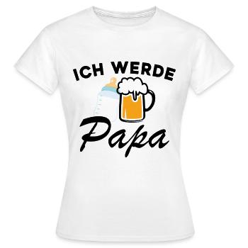 Ich werde Papa werdender Papa Vater - Frauen T-Shirt - Weiß - Vorne - AI Model Female 172 dark (172cm)