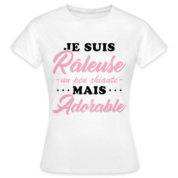 Mürrisches, aber liebenswertes personalisiertes Humorgeschenk - Frauen T-Shirt - Weiß - Vorne - AI Model Female 172 dark (172cm)