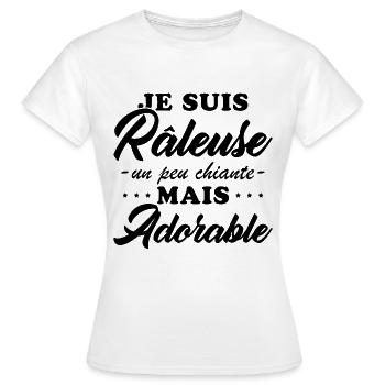 Mürrisches, aber liebenswertes personalisiertes Humorgeschenk - Frauen T-Shirt - Weiß - Vorne - AI Model Female 172 dark (172cm)