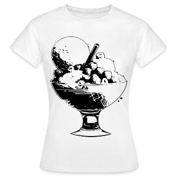 Eisbecher - Frauen T-Shirt - Weiß - Vorne - AI Model Female 172 dark (172cm)