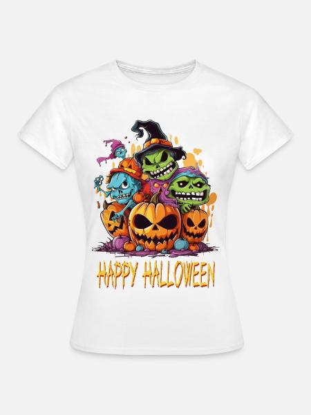 Halloween Monster Zombie Gruselig Horror Kostüm - Frauen T-Shirt - Weiß