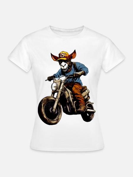 Esel Motorrad - Frauen T-Shirt - Weiß