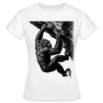 Realistic Gorilla: Bouldering & Grip Strength - Women's T-Shirt - white - Front - AI Model Female 172 dark (172cm)