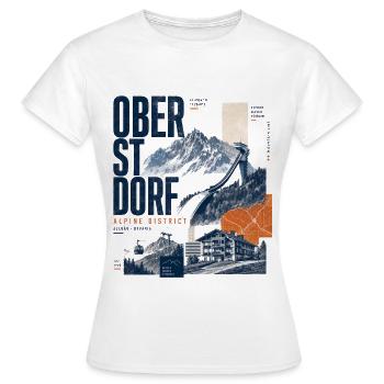 Affiche du district alpin d’Oberstdorf - T-shirt Femme - blanc - Devant - AI Model Female 172 dark (172cm)