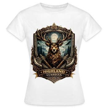 Crête du Cerf Gardien des Highlands - T-shirt Femme - blanc - Devant - AI Model Female 172 dark (172cm)