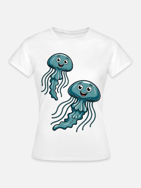 Fröhliche Quallen - Frauen T-Shirt - Weiß