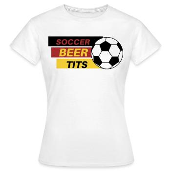 Soccer beer tits T-shirt - Frauen T-Shirt - Weiß - Vorne - AI Model Female 172 dark (172cm)