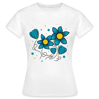 Motif floral Vrente florale Fleur florale - T-shirt Femme - blanc - Devant - AI Model Female 172 dark (172cm)