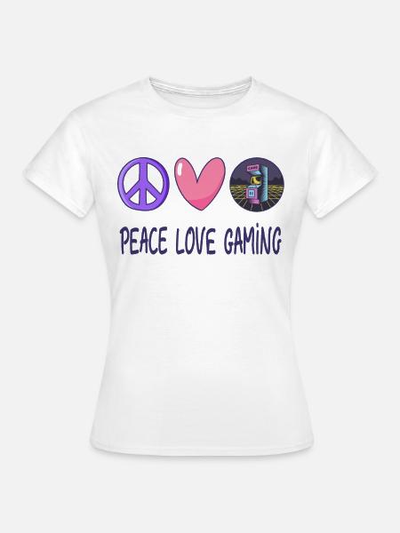 Frieden Liebe Gaming - Frauen T-Shirt - Weiß