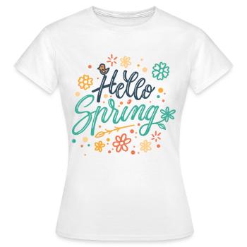 Hello Spring - T-shirt Femme - blanc - Devant - AI Model Female 172 dark (172cm)