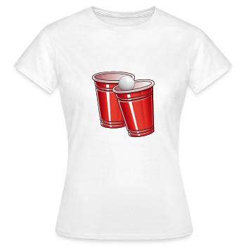 Beer Pong Becher - Frauen T-Shirt - Weiß - Vorne - AI Model Female 172 dark (172cm)