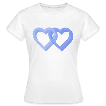 Homosexuell blaue Herzen - Frauen T-Shirt - Weiß - Vorne - AI Model Female 172 dark (172cm)