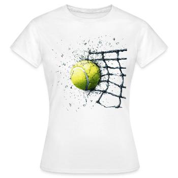 Tennisball im Netz - Frauen T-Shirt - Weiß - Vorne - AI Model Female 172 dark (172cm)