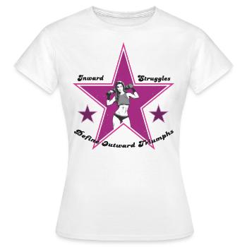 Innere Kämpfe machen äußere Triumpfe - Frauen T-Shirt - Weiß - Vorne - AI Model Female 172 dark (172cm)
