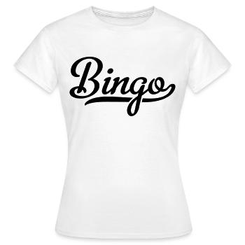 BINGO - Frauen T-Shirt - Weiß - Vorne - AI Model Female 172 dark (172cm)