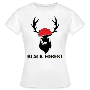 Hirsch Bollenhut Black Forest - Frauen T-Shirt - Weiß - Vorne - AI Model Female 172 dark (172cm)