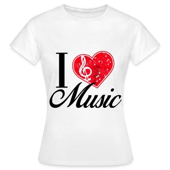 I liebe Musik - Frauen T-Shirt - Weiß - Vorne - AI Model Female 172 dark (172cm)