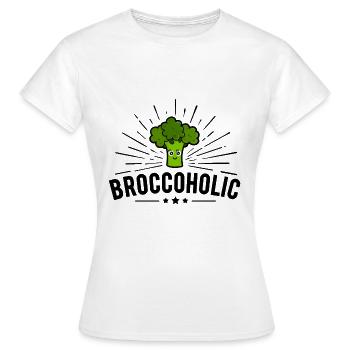 Végétarien végétalien - Broccoholic - T-shirt Femme - blanc - Devant - AI Model Female 172 dark (172cm)