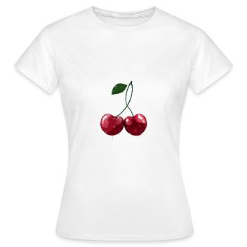 Cherries wet - Women's T-Shirt - white - Front - AI Model Female 172 dark (172cm)