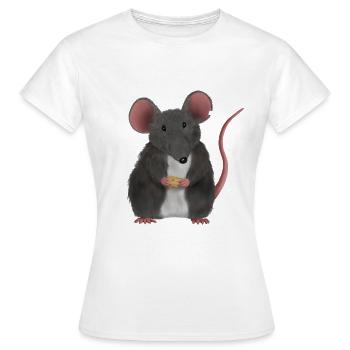 Petite souris ou rat mignon - T-shirt Femme - blanc - Devant - AI Model Female 172 dark (172cm)
