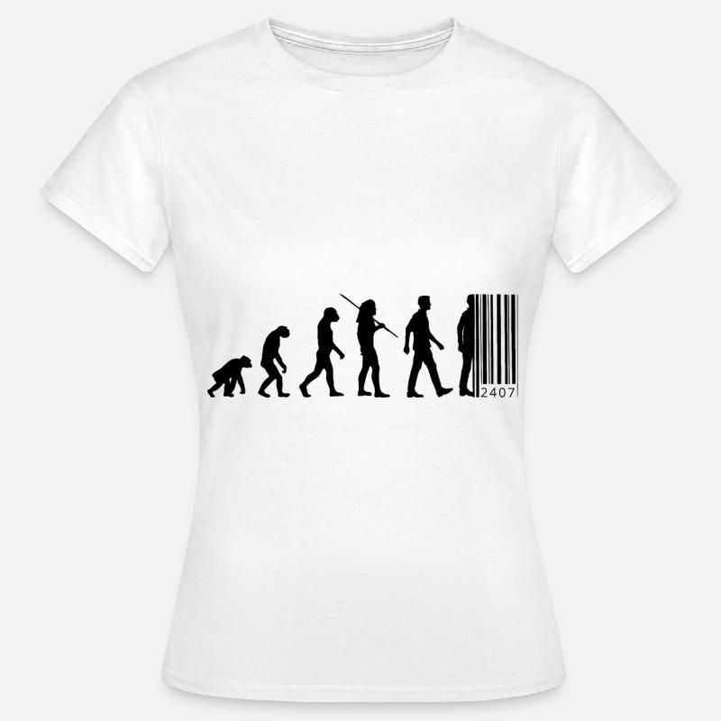 Evolution - code à barres - T-shirt Femme - blanc