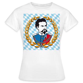 Koenig Ludwig / modèle de diamant pour les boutons - T-shirt Femme - blanc - Devant - AI Model Female 172 dark (172cm)
