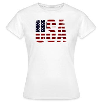 États Unis - T-shirt Femme - blanc - Devant - AI Model Female 172 dark (172cm)