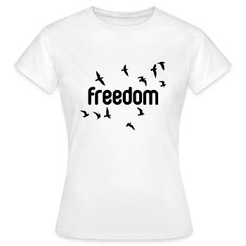 freedom - Women's T-Shirt - white - Front - AI Model Female 172 dark (172cm)