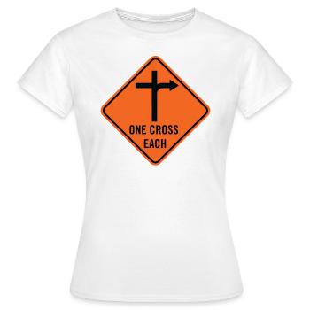 Signe de crucifixion une croix chacun - T-shirt Femme - blanc - Devant - AI Model Female 172 dark (172cm)