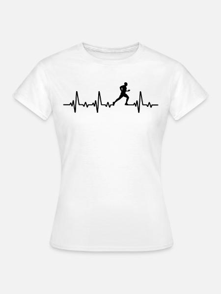 Laufen Joggen Herzschlag T-shirt Marathon Läufer - Frauen T-Shirt - Weiß
