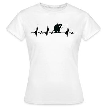 hunter hunting heartbeat hunting dog t-shirt hunting - Women's T-Shirt - white - Front - AI Model Female 172 dark (172cm)