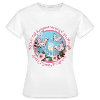 Prosecco Schmetterlinge im Bauch Statement - Frauen T-Shirt - Weiß - Vorne - AI Model Female 172 dark (172cm)