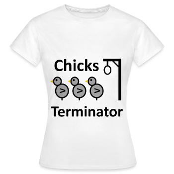 Chicks Terminator - T-shirt Femme - blanc - Devant - AI Model Female 172 dark (172cm)