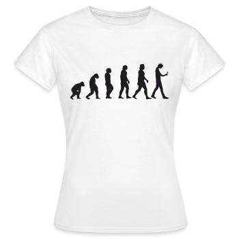 De l’évolution humaine à la dépendance au smartphone - T-shirt Femme - blanc - Devant - AI Model Female 172 dark (172cm)