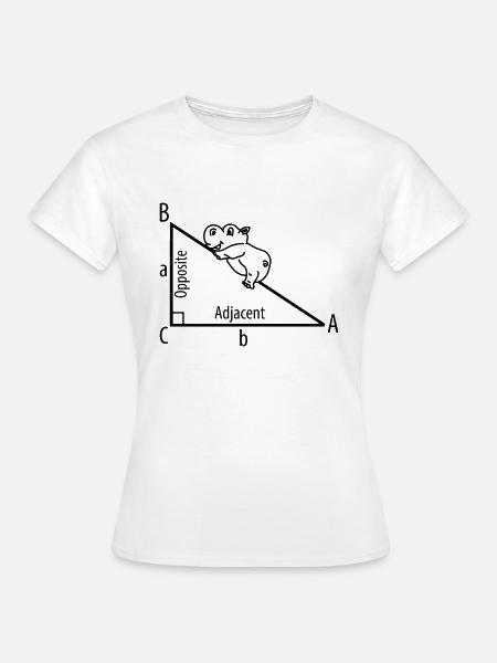 Pythagoras Hippopotamus Nilpferd - Frauen T-Shirt - Weiß