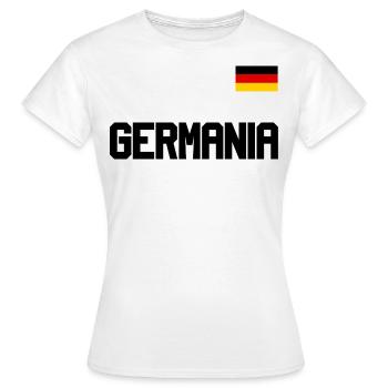 Maillot de l’Allemagne look GERMANIA avec drapeau - T-shirt Femme - blanc - Devant - AI Model Female 172 dark (172cm)