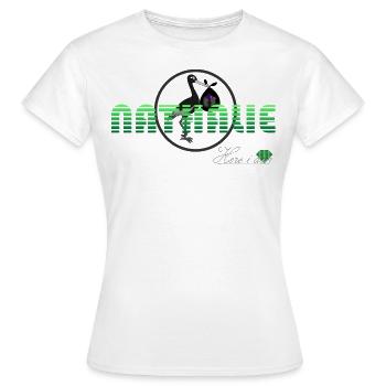 Nathalie vert vert - foncé, étymo d'origine Latine - T-shirt Femme - blanc - Devant - AI Model Female 172 dark (172cm)